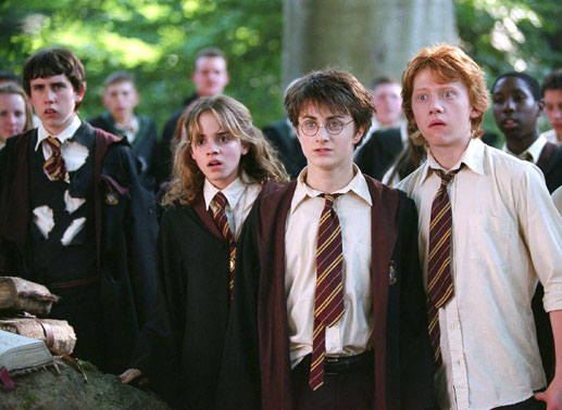 Rupert Grint, Daniel Radcliffe, Emma Watson. Bild: Sender / © Warner Bros. Ent. 
Harry Potter Publishing Rights © J.K.R.