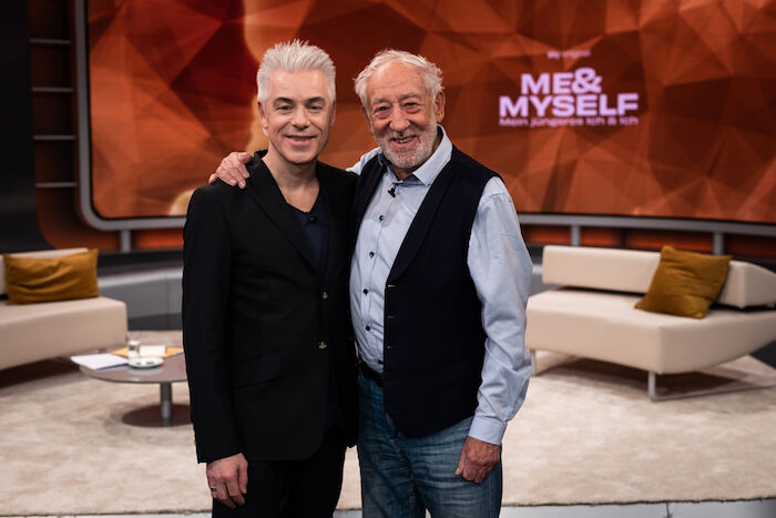 Me & Myself – Mein jüngeres Ich & Ich: Michael Mittermeier und Dieter Hallervorden. Bild: Sender / Sky Deutschland / SEO Entertainment / Benedikt Müller
