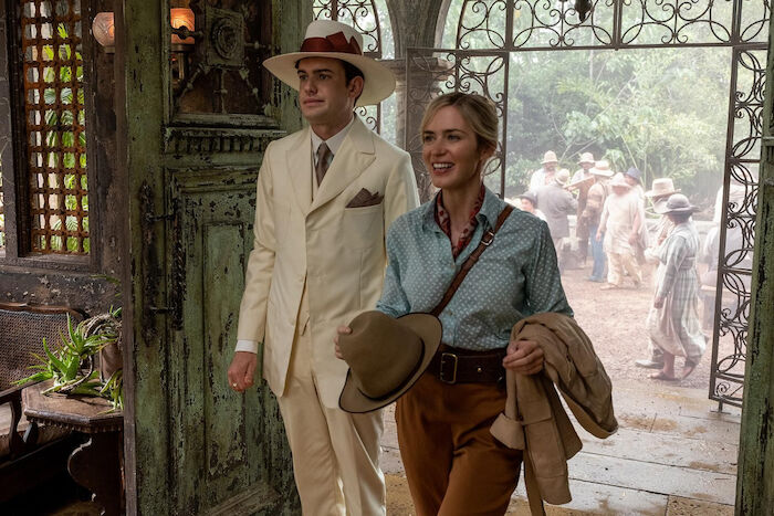 Jungle Cruise: Macgregor Houghton (Jack Whitehall) und Lily Houghton (Emily Blunt). Bild: Sender / 2021 Disney Enterprises, Inc. All Rights Reserved. / Frank Masi 