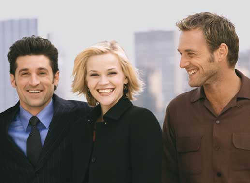 Eine Frau zwischen zwei Männern: Reese Witherspoon, Patrick Dempsey und Josh Lucas. Bild: Sender