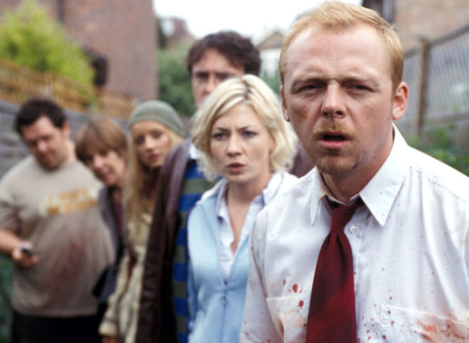 Simon Pegg, Kate Ashfield, Dylan Moran, Lucy Davis, Penelope Wilton, Nick Frost. Bild: Sender