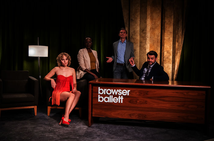 Browser Ballett – Satire in Serie: Luise von Finckh, Anna Dushime, Jonas Hien, Schlecky Silberstein. Bild: Sender / NDR / Steinberger Silberstein GmbH / Claudius Pflug